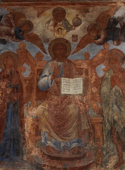 Fresko in der Kathedrale Unserer Lieben Frau vom Zeichen, Nowgorod, frühes 18. Jahrhundert von Ivan Yakovlevich Bakhmatov