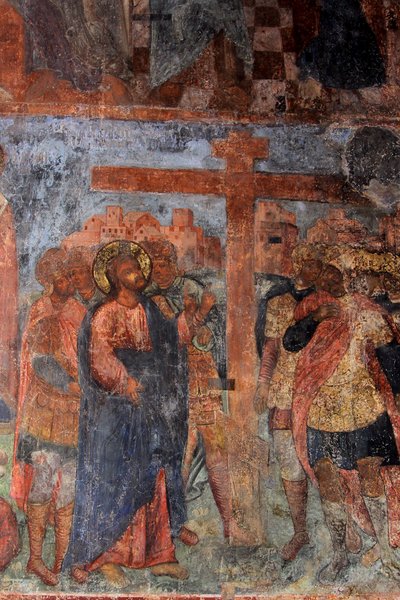 Fresko in der Kathedrale Unserer Lieben Frau vom Zeichen, Nowgorod, frühes 18. Jahrhundert von Ivan Yakovlevich Bakhmatov