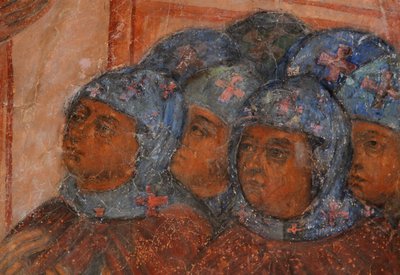 Fresko in der Kathedrale Unserer Lieben Frau vom Zeichen, Nowgorod, frühes 18. Jahrhundert von Ivan Yakovlevich Bakhmatov