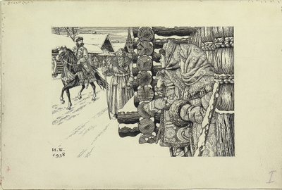 Moskauer Straße im 16. Jahrhundert, 1938 von Ivan Yakovlevich Bilibin