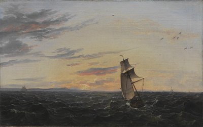 Eine Meereslandschaft. Die Küste der Insel Rügen im Abendlicht von Johan Christian Dahl