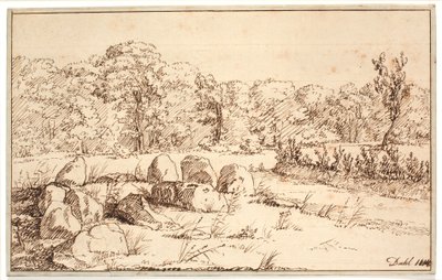 Landschaft mit Überresten eines Hünengrabes von Johan Christian Dahl