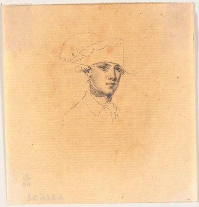 Vorarbeit zu einem der Köpfe für den Stich: Friedrich der Große reitet nach einer Revue in Potsdam nach Hause von J.F. Clemens