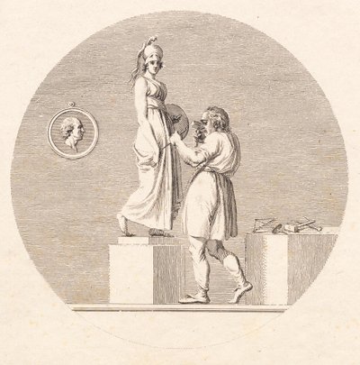 Sergel arbeitet in seinem Atelier von J.F. Clemens