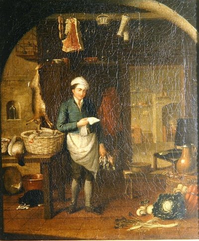 Kücheninterieur mit einem Diener von J.H. Schack