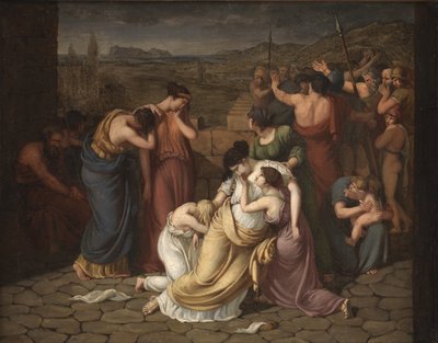 Andromache in Verzweiflung beim Anblick von Hektors Leiche von J.L. Lund