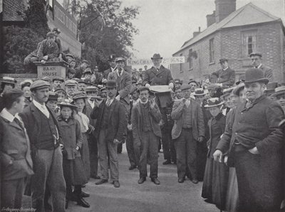 Corby Pole Fair, der Vorsitzende mit der Charta von J. Benjamin Stone