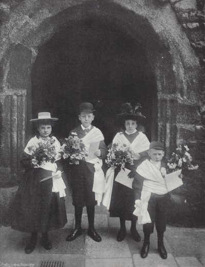 Verteilung des Maundy-Geldes, Kinder des königlichen Almosenamtes von J. Benjamin Stone