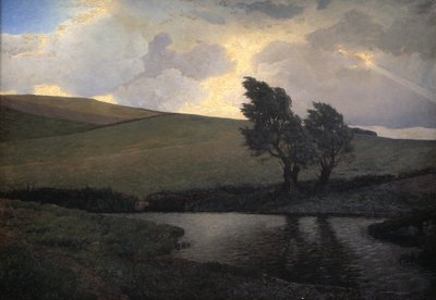 Regnerische Landschaft. Jægerspris, Seeland von J. Bentzen Bilkvist