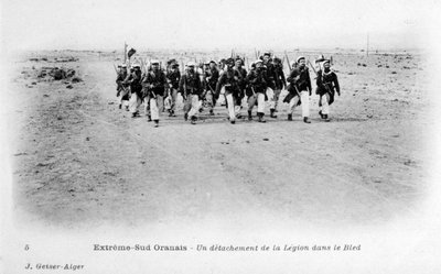 Ein Detachement der französischen Fremdenlegion in der Sahara, Algerien von J. Geiser