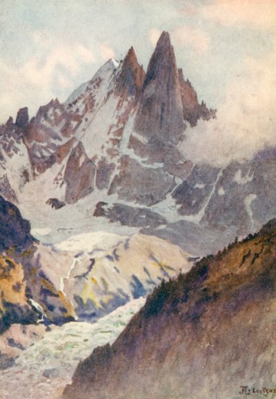 Montenvers und Aiguilles Verte und Dru von J. Hardwicke Lewis