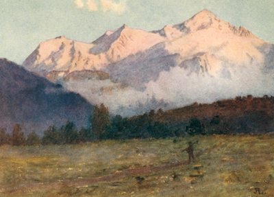 Sonnenuntergang auf dem Mont Blanc von oberhalb Genf von J. Hardwicke Lewis