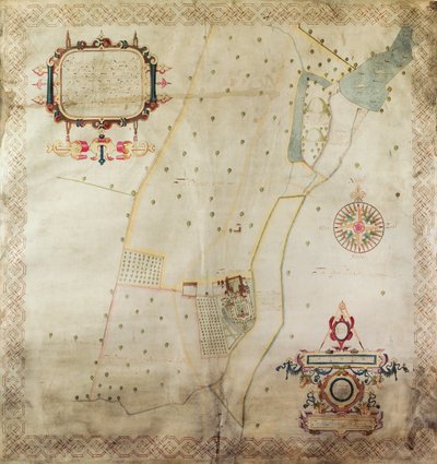 Karte des Herrenhauses von Shifnal, Shropshire, 1635 von J. Harrison