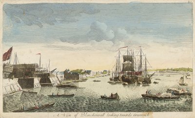 Blick auf Blackwall in Richtung Greenwich von J. Heudelot