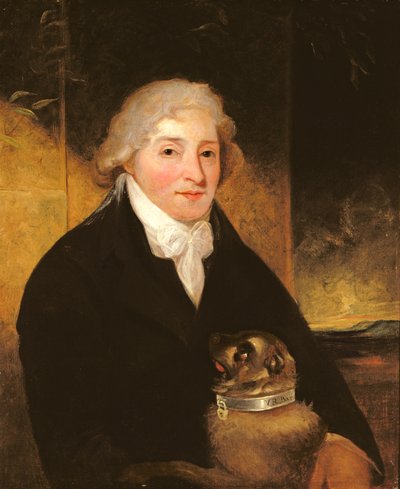 Venanzio Rauzzini mit seinem Hund Turk, um 1795 von J. Hutchison