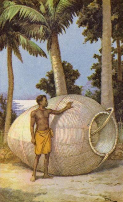 Mann aus Neuguinea mit Fischfalle von J. Macfarlane