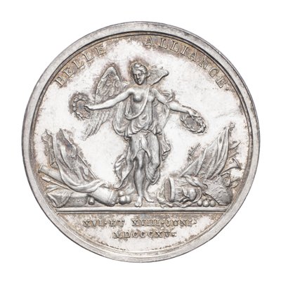 Medaille zur Erinnerung an den Herzog von Wellington und Feldmarschall von Blücher 1815, ca. 1815 (Silber) von J. N. Lang