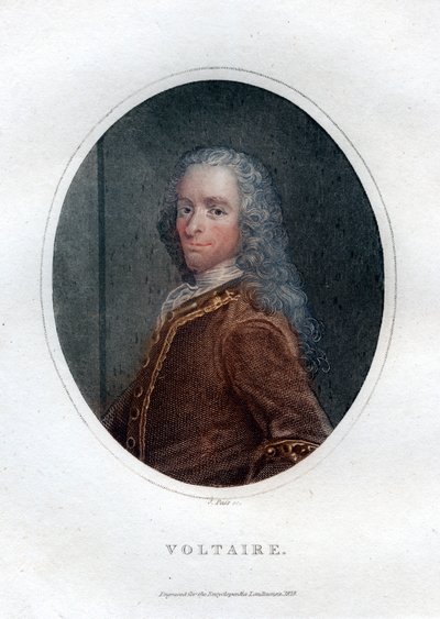 Francois Marie Arouet Voltaire, französischer Schriftsteller und Satiriker des 18. Jahrhunderts, 1828 von J. Pass
