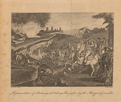 Darstellung des Sturms und der Einnahme von Bangalore durch den Marquis Cornwallis von J. Pass