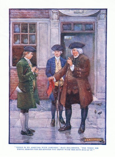 Es gibt kein Argument mit Johnson, sagte Goldsmith, aus der englischen Literatur, veröffentlicht von T C & EC Jack, ca. 1920 von J. R. Skelton