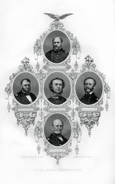 Union-Bürgerkriegsadmirale Winslow, Goldsborough, Du Pont, Dahlgren und Stringham, 1862-1867 von J. Rogers