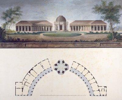 Der Sonnentempel in der Bayreuther Eremitage um 1780 von J. Saher