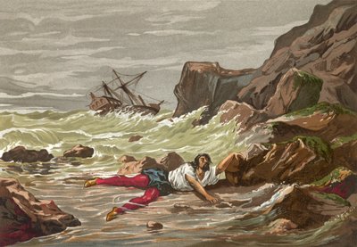 Tod von Vesalius bei einem Schiffbruch auf seiner Rückkehr aus dem Heiligen Land von J. Serra