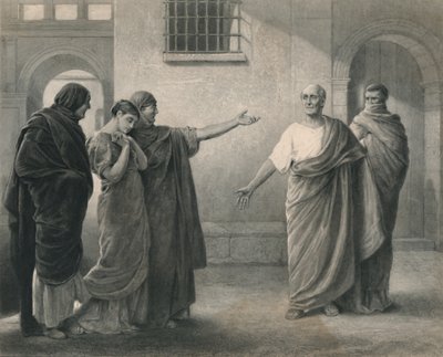 Volumnia tadelt Brutus und Sicinius Coriolanus, ca. 1870 von J. Stephenson
