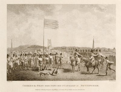 Karl I. errichtet sein Banner in Nottingham von J. Throsby