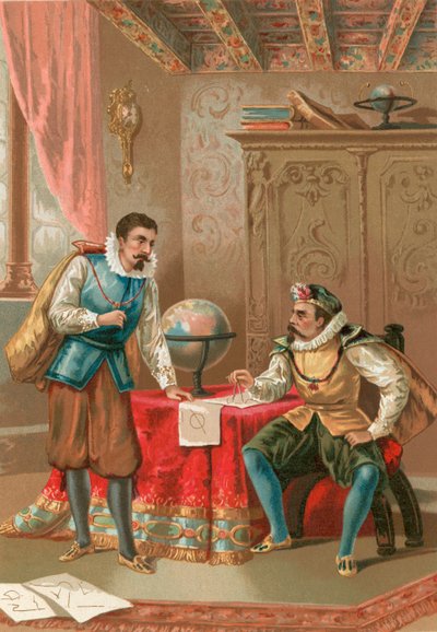 Kepler und Tycho Brahe im Observatorium in Prag von J. Ventura