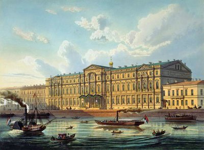Palast des Großfürsten Mikhail und Palastufer, gedruckt von Jacottet und Bachelier, veröffentlicht von Lemercier, Paris, 1850er Jahre von J. after Charlemagne