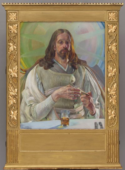 Christus in Emmaus - Mittelteil des Triptychons von Jacek Malczewski