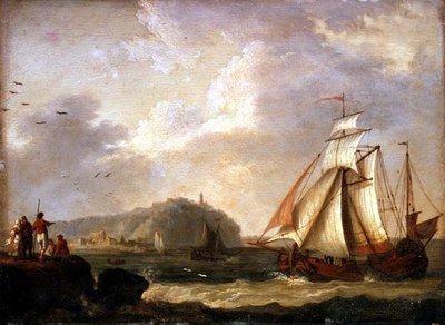 Eine niederländische Pink kehrt an Land zurück von Jacob Philippe Hackert