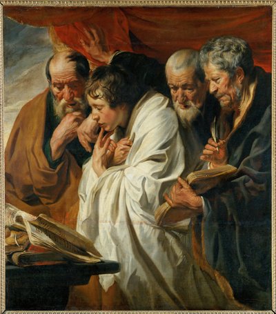 Die vier Evangelisten Matthäus, Lukas, Markus und Johannes von Jacob (studio of) Jordaens