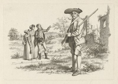 Jäger und Gesellschaft bei einer Ruine von Jacob Ernst Marcus