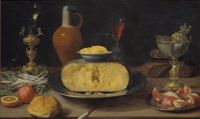 Frühstücksstück mit Käse und Kelch von Jacob  Foppens van Es