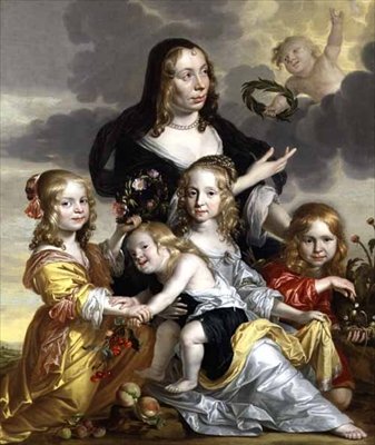 Porträt einer Dame mit ihren vier Kindern von Jacob Fransz van der Merck