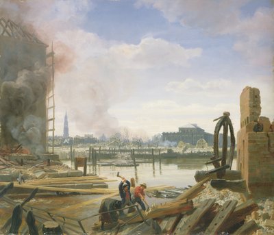 Hamburg nach dem Brand, 1842 von Jacob Gensler