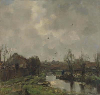 Landschaft in der Umgebung von Den Haag von Jacob Henricus or Hendricus Maris