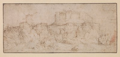 Landschaft mit einer Burg auf einem Felsen von Jacob I (attr.to) Savery