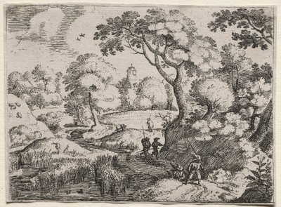 Sechs Landschaften: Pfad zwischen Sumpf und bewaldetem Ufer von Jacob I Savery