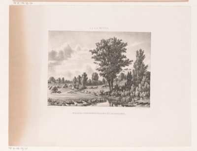 Landschaft mit Kühen und ruhendem Hirten von Jacob Jan van der Maaten