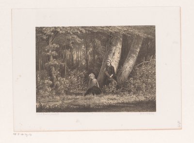 Zwei Mädchen im Wald von Jacob Jan van der Maaten