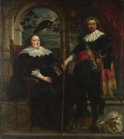 Porträt von Govaert van Surpele und seiner Frau von Jacob Jordaens