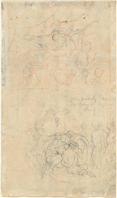 Blatt mit Studien des betrunkenen Pan und Nymphen [verso] von Jacob Jordaens