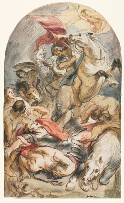 Die Bekehrung des Saulus mit Reiter und Banner, ca. 1645-1647 von Jacob Jordaens