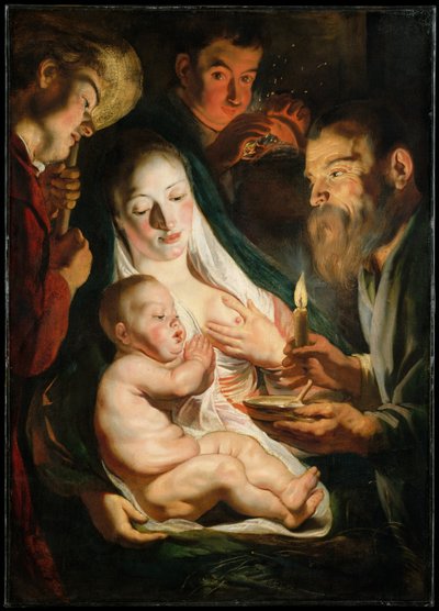 Die Heilige Familie mit Hirten, 1616 von Jacob Jordaens