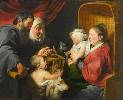 Die Jungfrau und das Kind mit St. Johannes und seinen Eltern, ca. 1617-1618 von Jacob Jordaens