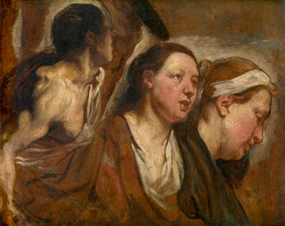 Zwei weibliche Köpfe und Torso eines Kriegers von Jacob Jordaens