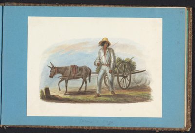 Mann mit Karren voller Bananen von Jacob Marius Adriaan Martini van Geffen